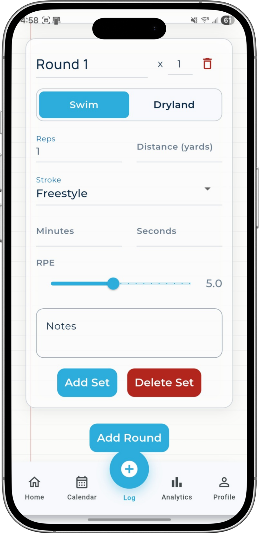 Log screen preview